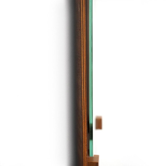 Image 1 of Vintage curved plywood mirror, Italy 1960