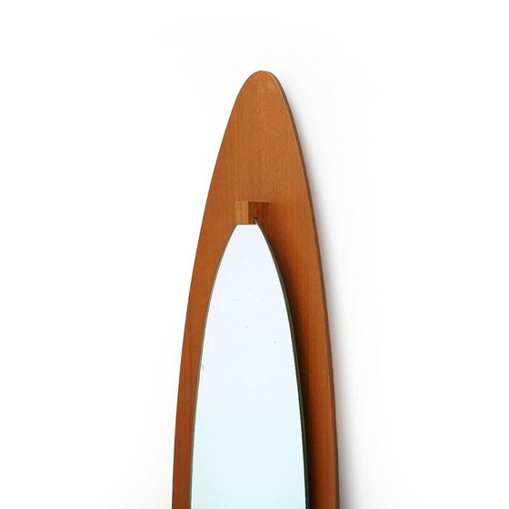 Image 1 of Vintage curved plywood mirror, Italy 1960