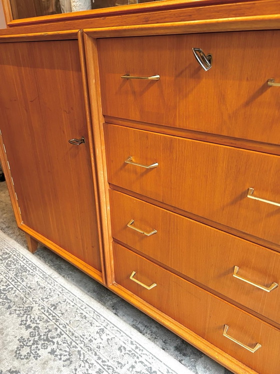 Image 1 of 1950s display case with drawers and door