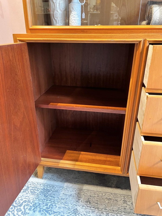 Image 1 of 1950s display case with drawers and door