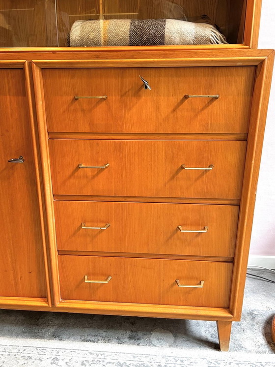 Image 1 of 1950s display case with drawers and door