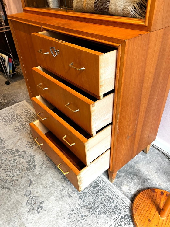 Image 1 of 1950s display case with drawers and door