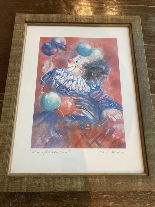 Ute S Mertens 2 Lithographs Of Clowns