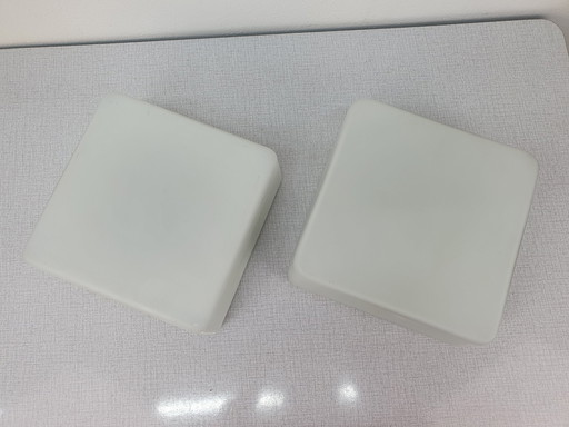 Rzb White Frosted Glass Ceiling Lamp. Vintage Ceiling Light Square.