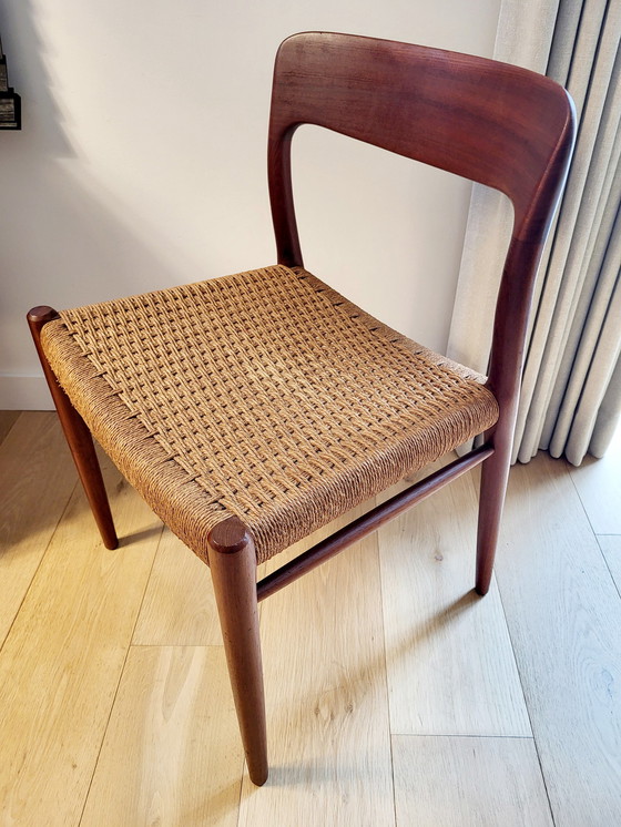 Image 1 of Sedia vintage, modello 75, Niels Otto Moller, design danese