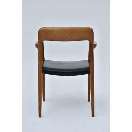 Image 1 of Sillón danés de mediados de siglo, modelo 56, de madera de roble, diseñado por Niels Moller para JL Mollers Mobelfabrik, década 