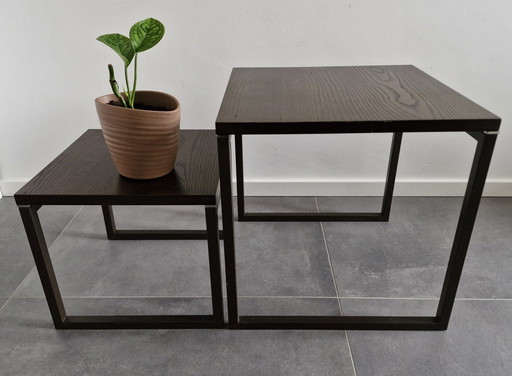 Vintage Side Tables, 'Nested Tables', Dark Brown - Wenge