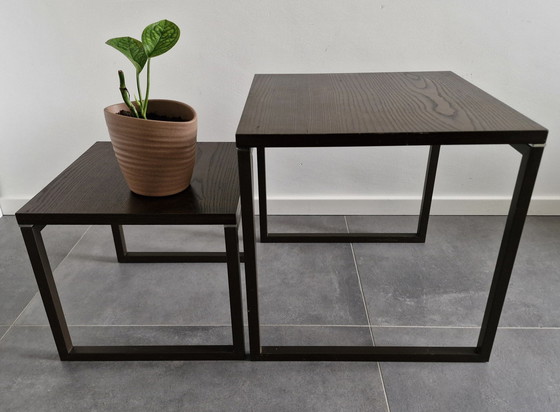 Image 1 of Vintage Side Tables, 'Nested Tables', Dark Brown - Wenge
