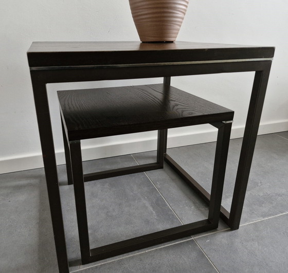 Image 1 of Vintage Side Tables, 'Nested Tables', Dark Brown - Wenge