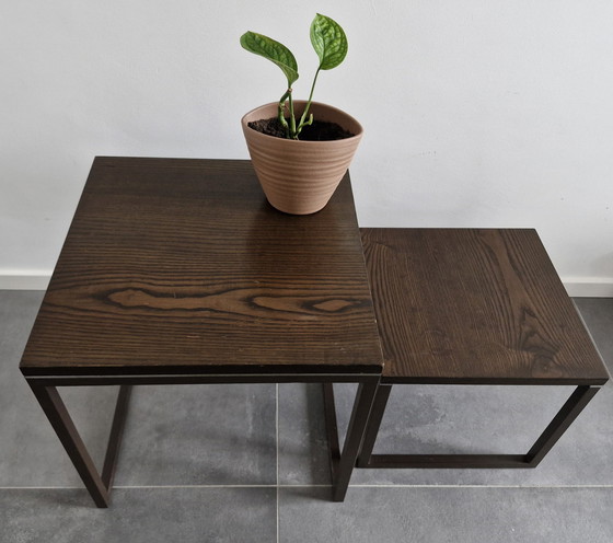 Image 1 of Vintage Side Tables, 'Nested Tables', Dark Brown - Wenge