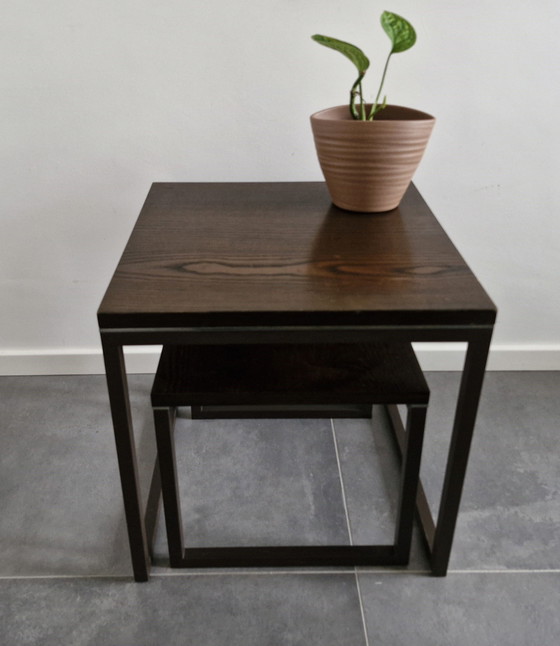Image 1 of Vintage Side Tables, 'Nested Tables', Dark Brown - Wenge