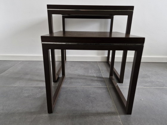 Image 1 of Vintage Side Tables, 'Nested Tables', Dark Brown - Wenge
