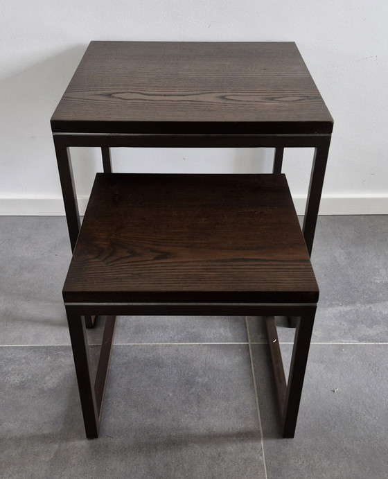 Image 1 of Vintage Side Tables, 'Nested Tables', Dark Brown - Wenge