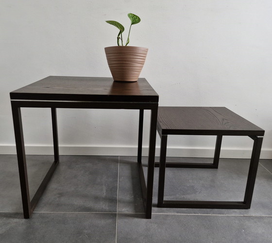 Image 1 of Vintage Side Tables, 'Nested Tables', Dark Brown - Wenge