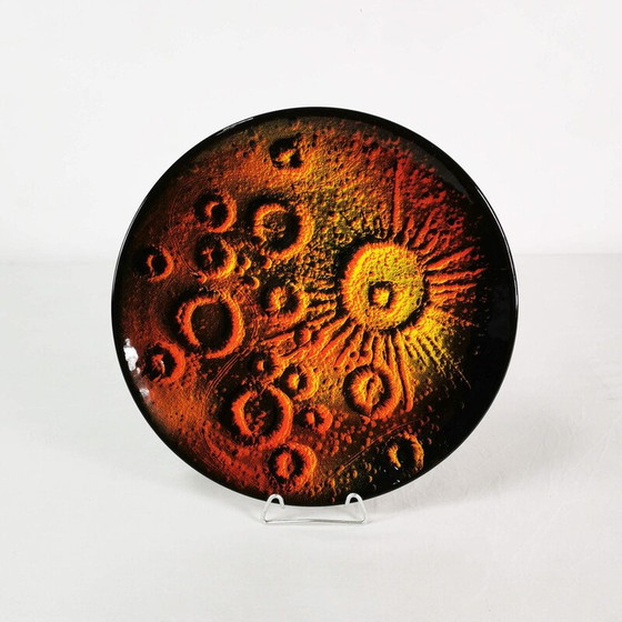 Image 1 of Vintage Op Art ceramic wall plate by Libero Cellarosi, Italy 1970