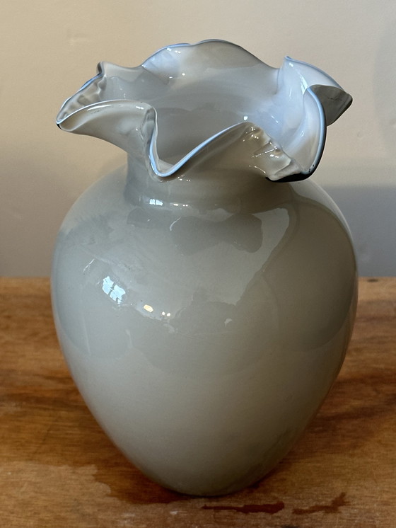 Image 1 of Vaso vintage anni '50 in opalino grigio - Blue Collar