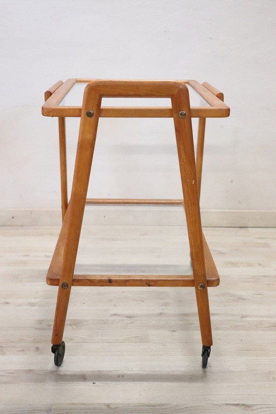 Image 1 of Wooden Bar Cart, Italy 1950S