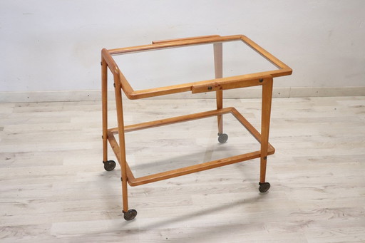 Wooden Bar Cart, Italy 1950S