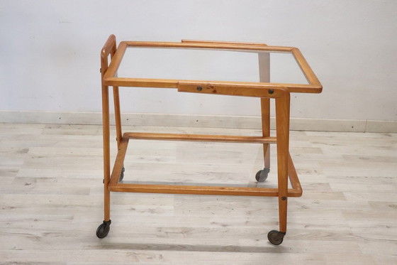 Image 1 of Wooden Bar Cart, Italy 1950S