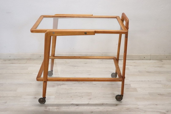 Image 1 of Wooden Bar Cart, Italy 1950S