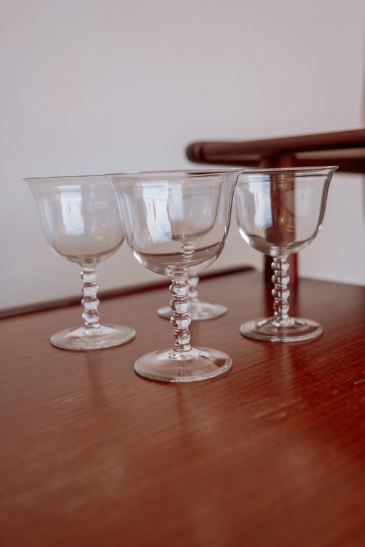 4X Antique K.P.C. De Bazel Wine Glasses