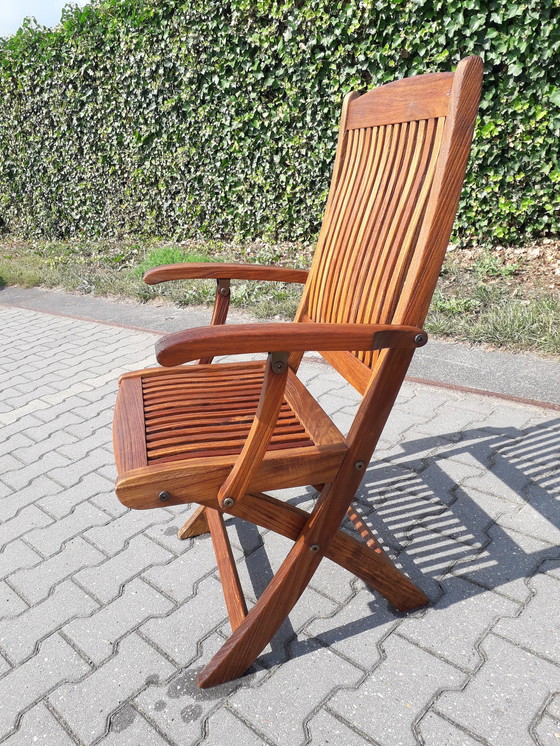 Image 1 of Teak & Garden Zebra Bali chaise pliante en teck, pliable