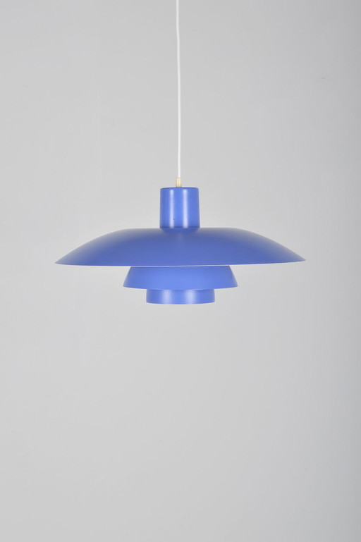 Blue hanging lamp PH 4/3 by Poul Henningsen for Louis Poulsen, 1960s