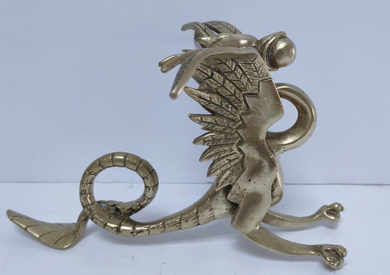 Image 1 of Pisapapeles Quimera en bronce dorado