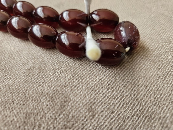 Image 1 of Collar de cerezas faturán con baquelita ámbar 