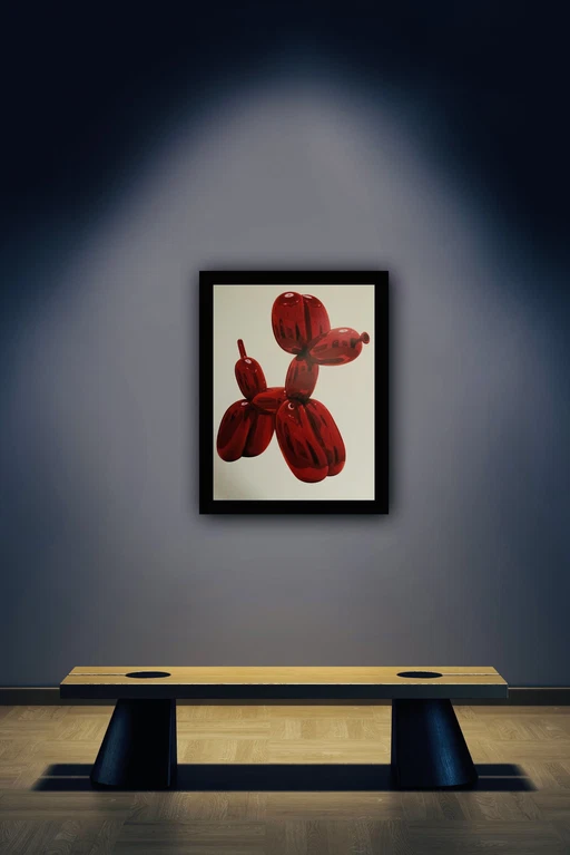 Large Lithographic "Balloon Dog (Red)" By Jeff Koons