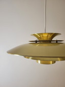 Vintage Danish Shell Lamp In Brass Color