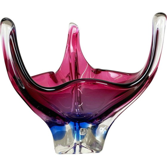 Image 1 of Centrotavola vintage a forma di conchiglia in vetro di Murano per Fratelli Toso, Italia, anni '70