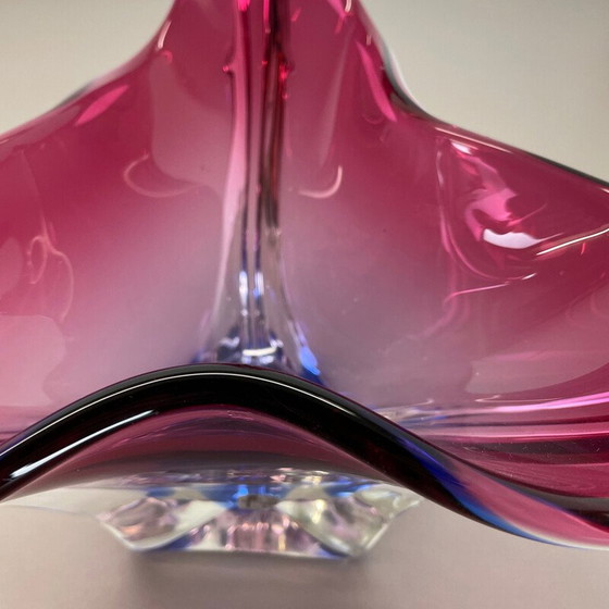 Image 1 of Centrotavola vintage a forma di conchiglia in vetro di Murano per Fratelli Toso, Italia, anni '70