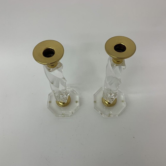 Image 1 of Coppia di candelieri vintage in lucite ritorta, 1970