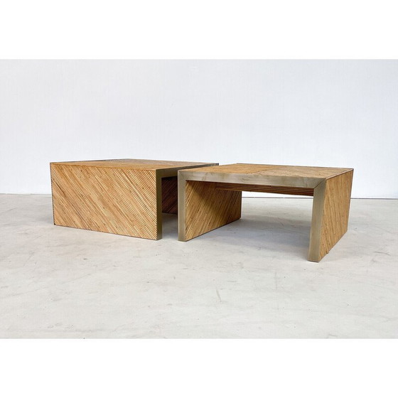 Image 1 of Vintage coffee table in bamboo and brass, Italy