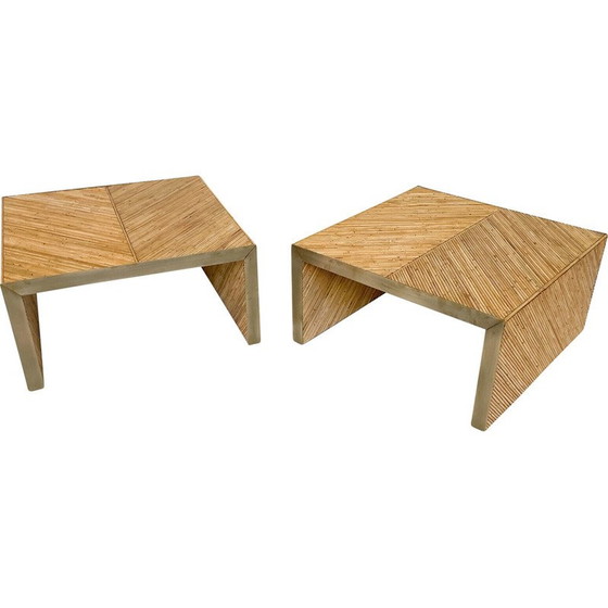 Image 1 of Vintage coffee table in bamboo and brass, Italy