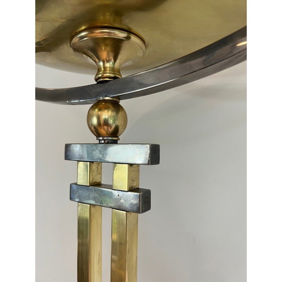Image 1 of Vintage floor lamp in steel and brass, France 1970
