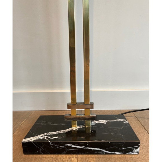 Image 1 of Vintage floor lamp in steel and brass, France 1970