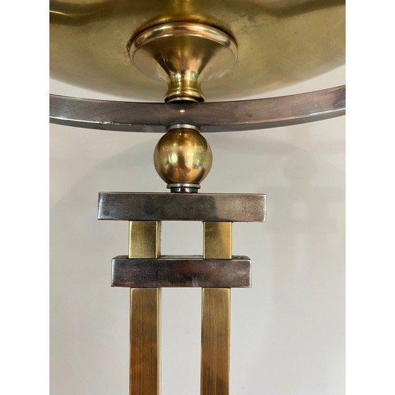 Image 1 of Vintage floor lamp in steel and brass, France 1970