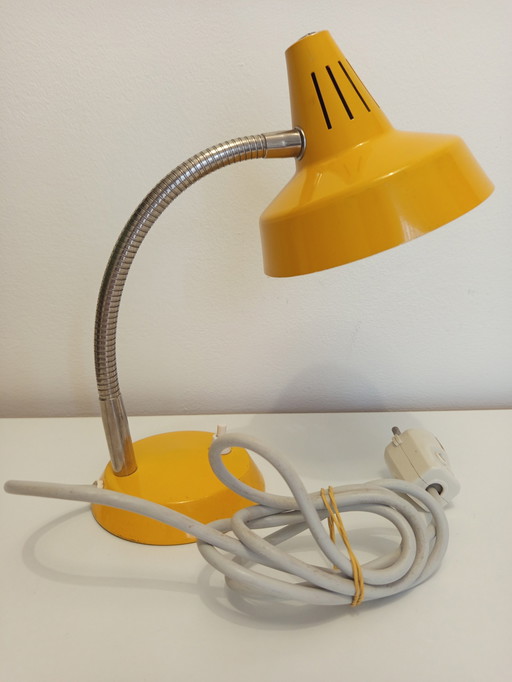 Retro Mid-Century Bright Lemon Yellow Desk Lamp From The Old West Germany