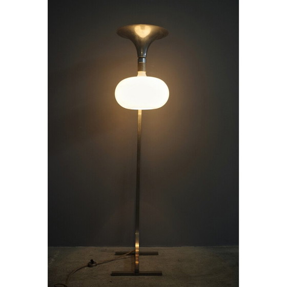 Image 1 of Vintage Sirrah floor lamp in glass and steel by Franco Albini and Franca Helg, 1969