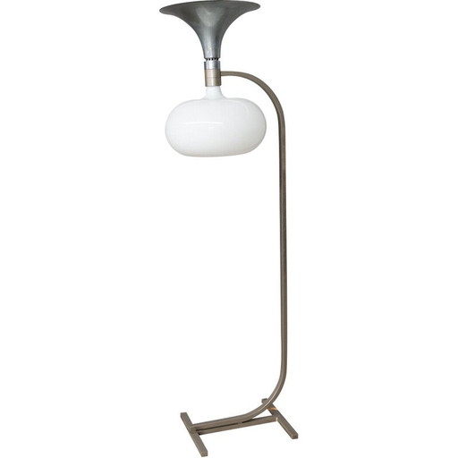 Vintage Sirrah floor lamp in glass and steel by Franco Albini and Franca Helg, 1969