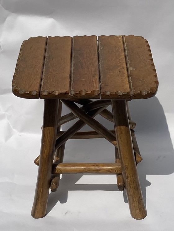 Image 1 of Brutalist Wabi Sabi Organic Tree Stool, 1970S