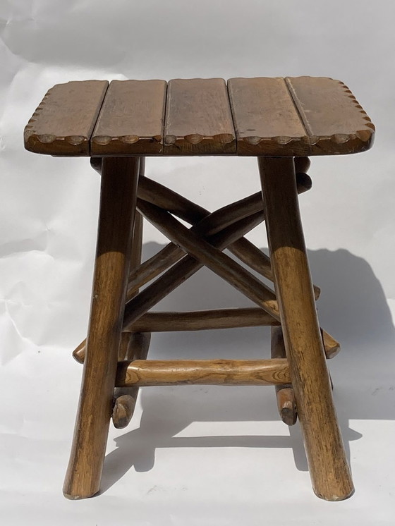 Image 1 of Brutalist Wabi Sabi Organic Tree Stool, 1970S