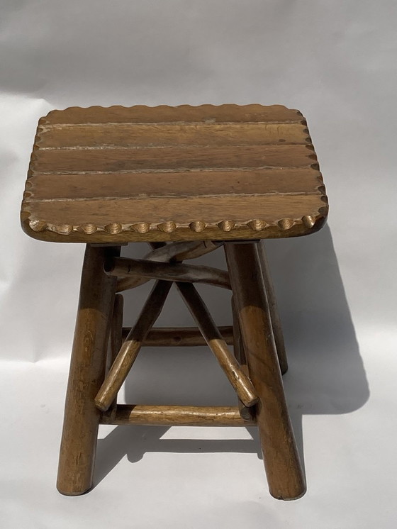 Image 1 of Brutalist Wabi Sabi Organic Tree Stool, 1970S