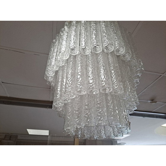 Image 1 of Lampadario vintage in vetro di Murano italiano di Toni Zuccheri per Venini, anni '60