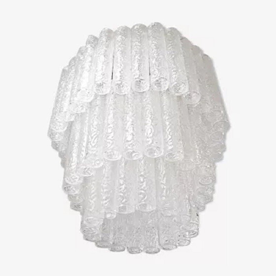 Image 1 of Lampadario vintage in vetro di Murano italiano di Toni Zuccheri per Venini, anni '60