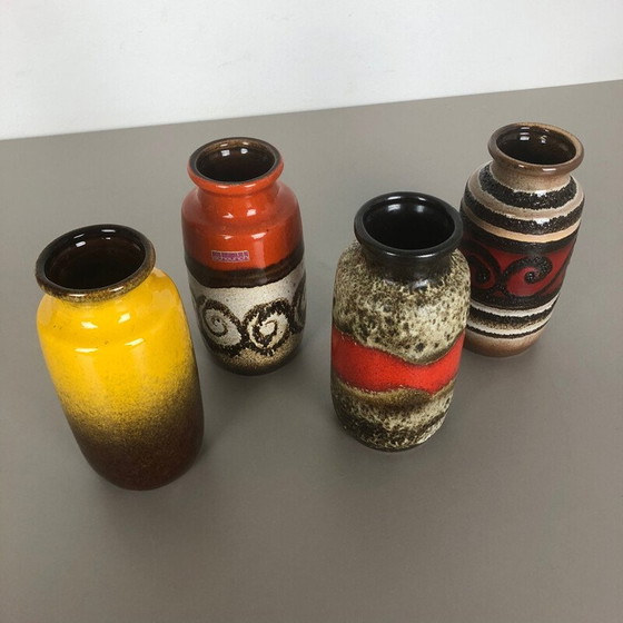 Image 1 of Set of 4 vintage ceramic vases by Scheurich, Germany 1970