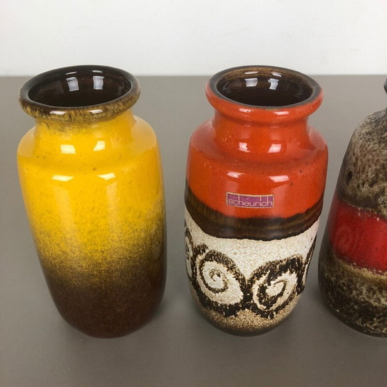 Image 1 of Set of 4 vintage ceramic vases by Scheurich, Germany 1970