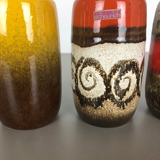 Image 1 of Set of 4 vintage ceramic vases by Scheurich, Germany 1970